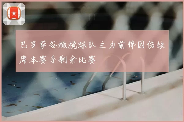 巴罗萨谷橄榄球队主力前锋因伤缺席本赛季剩余比赛